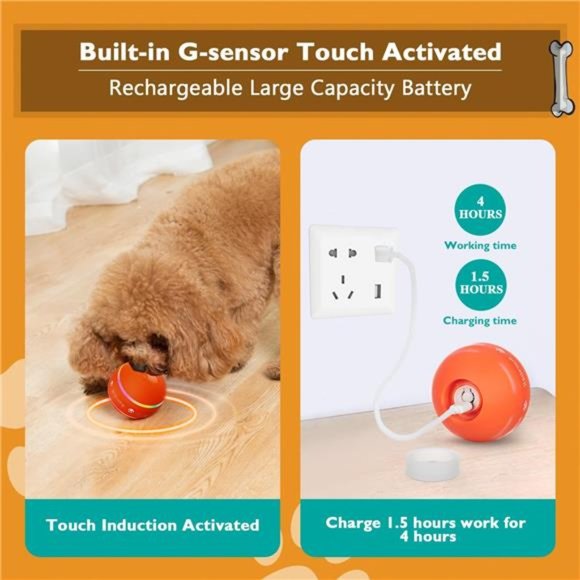 Interactive Dog Toys Dog Ball,[2023 Newly Upgraded] Durable Motion Activated - Picture 3 of 7